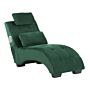 Chaise Lounge Emerald Green Velvet Inbuilt Bluetooth Speaker Usb Charger Modern Design Curved 1 Person Sofa