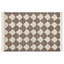 Area Rug Brown And Beige Cotton 140 X 200 Cm Rectangular With Tassels Geometric Pattern Boho Oriental Style