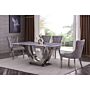 Carrera Marble Dining Table With Stainless Steel Base