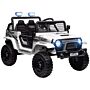 Aiyaplay 12v Battery Powered Kids Ride On Car, Electric Truck W/ Spring Suspension, Remote, Music Horn Lights - White