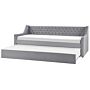 Trundle Bed Frame Grey Eu Velvet Single Size 3ft Slatted Frame Buttoned