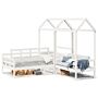 Vidaxl Day Bed And Bench Set With Roof White 90x200 Cm Solid Wood Pine