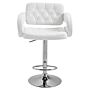 Homcom Pu Leather Upholstered Swivel Bar Stool, Height Adjustable Barstool With Back, Armrest, Footrest For Kitchen