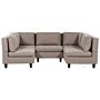 Modular Sofa Brown Fabric Upholstered U-shaped 5 Seater With Ottoman Cushioned Backrest