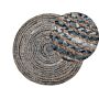 Area Rug Blue Jute Round Boho Living Room Ø 120 Cm