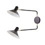 Wall Lamp Black Steel 2 Lights Lighting Drum Shades Adjustable With Gold Elements