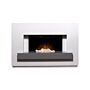 Adam Sambro Fireplace Suite In Pure White With Grey Shelf, 46 Inch