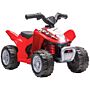 Aiyaplay Honda Licensed Kids Electric Quad Bike 6v Atv Ride On For 1.5-3 Years Red