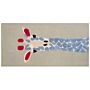 Kids Area Rug Multicolour 80 X 150 Cm Cotton Animal Giraffe Pattern Handwoven Floor Playmat