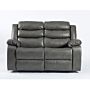 Turin Recliner Leather Aire 2 Seater Grey