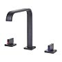 Basin Mixer Tap Black Matt Metal Brass Modern Bathroom Twin Lever Faucet