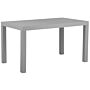 Garden Dining Table Light Grey 140 X 80 Cm 6 Seater Rectangular