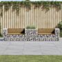 Vidaxl Garden Bench With Gabion Basket Impregnated Wood Pine