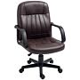 Homcom Swivel Executive Chair Pu Leather Computer Desk Chair, Dark Brown