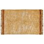 Area Rug Orange Viscose With Cotton Backing With Fringes 140 X 200 Cm Style