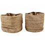 Set Of 2 Jute Storage Baskets Laundry Bins Natural Beliani