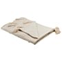 Blanket Beige Cotton 130 X 180 Cm Geometric Pattern Knitted Throw