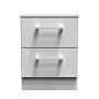 Devon 2 Drawer Bedside Cabinet In Grey Matt