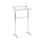 Towel Stand Silver Steel Glossy 3 Rails Standing Towel Rack Modern Bathroom Accessories