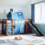 Vidaxl Kids' Loft Bed With Tunnel Blue 80x200 Cm Solid Wood Pine