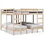 Vidaxl Triple Bunk Bed Frame 140x200/70x140 Cm Solid Wood Pine