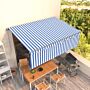 Vidaxl Manual Retractable Awning With Blind 4.5x3m Blue&white