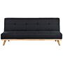 3 Seater Click Clack Sofa Bed Black Tufted