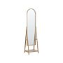 Standing Mirror Light Wood Frame 43 X 170 Cm With Shelf Modern Design Framed Full Length