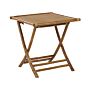 Bamboo Bistro Table Natural Wood 70 X 70 Cm Folding Coffee Table