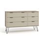 Augusta Driftwood 3+3 Drawer Wide Chest Of Drawers