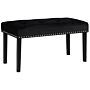 Bench Black Velvet Upholstery 51 X 102 X 43 Cm Nailhead Trim