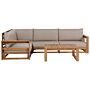 Corner Sofa Garden Modular Set Light Acacia Wood Taupe Cushions Modern Outdoor 5 Seater With Coffee Table