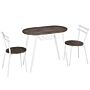 Homcom 3-piece Dining Table And Chairs Set, Oval Kitchen Table With 2 Chairs, With Wire Storage Shelf And Steel Frame, Natural