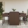 Vidaxl 5 Piece Garden Bar Set With Cushions Brown Poly Rattan