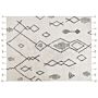 Rug Off-white Black Cotton 160 X 230 Cm Geometric Pattern Runes Tribal Tassels Oriental