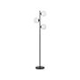 Floor Lamp Black Metal 15 X 15 X 153 Cm Light Lighting 3 Round Globe Shades White