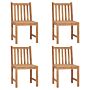 Vidaxl Garden Chairs 4 Pcs Solid Teak Wood