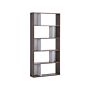 Bookcase Dark Wood And White 174 X 83 Cm Large And Small Shelves