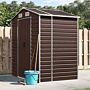 Vidaxl Garden Shed Brown 191x130x198 Cm Galvanised Steel