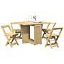 Vidaxl 5 Piece Butterfly Dining Set Corona Foldable Wax Brown Pinewood