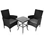 Jardi Rattan Bistro Set Black