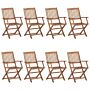 Vidaxl Folding Outdoor Chairs 8 Pcs Solid Acacia Wood