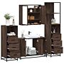 Vidaxl 4 Piece Bathroom Furniture Set Brown Oak Engineered Wood