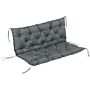 Outsunny Garden Bench Cushion, 2 Seater Swing Chair Cushion, Seat Pad With Ties, 110 X 120 Cm, Dark Grey