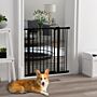 Pawhut Metal 74-87cm Wide Adjustable Dog Gate Black