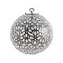 Ceiling Lamp Silver Metal 90 Cm Pendant Floral Shade Crystals Oriental