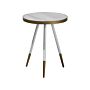 Coffee Table White Marble Effect Gold Base Tripod