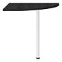 Prima Corner Desk Top In Black Woodgrain With White Legs