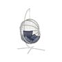 Hanging Chair White Rattan Metal Frame Indoor-outdoor Egg Shape