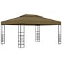 Vidaxl Gazebo With Led String Lights 3x4 M Taupe